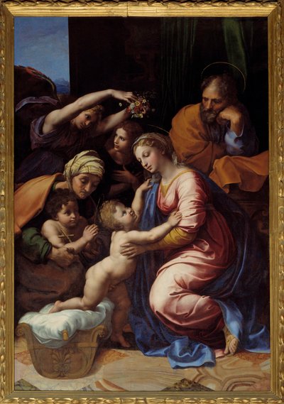 Den hellige familie kjent som La Grande Sainte Famille av Francois I Maleri av Raphael (Raffaello Sanzio) (1483-1520) Søn. 2,07x1,4m av Raphael