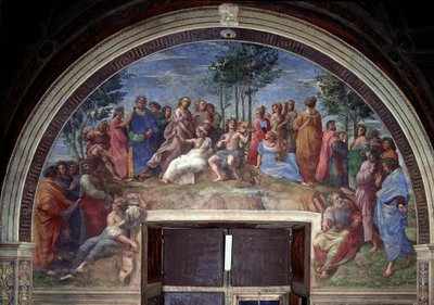 Parnassus, aus der Stanza della Segnatura von Raphael (1483-1520)