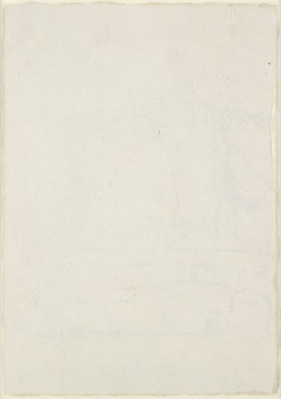 Verso: Små arkitektoniske skisser, inkludert en korsformet grunnplan, WA1846.160 (penn og brunt blekk over blinde pennen, noen spor av bly eller kritt) av Raphael