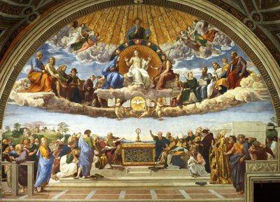 Disputas of the Holy Sacrament The Dispute of the Sacrament, 1509-1510. av Raffaello Sanzio Raphael