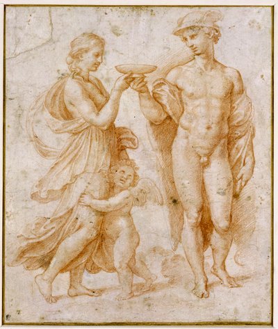 Mercury tilbyr utødelighetens kopp til Psyche av Raphael