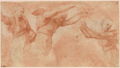 Studie for gudene som feirer bryllupet til Psyke og Amor, 1518-1519. av Raphael