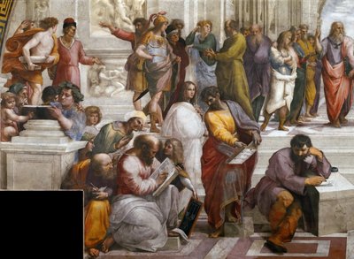 Skolen i Athen. Detalj. Fresco i Stanza della Segnatura, ca 1510-1511. av Raphael