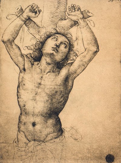 Sankt Sebastian; tegning av Raphael, Gallerie dellAccademia, Venezia av Raffaello Sanzio Raphael