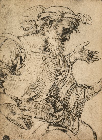 Profeten Esekiel; tegning av Raphael. Gallerie dellAccademia, Venezia av Raffaello Sanzio Raphael
