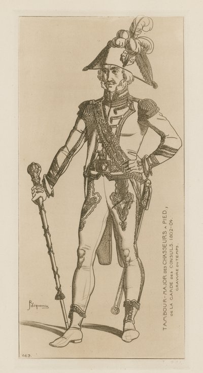 Drum Major av chasseurs en pied av den konsulære vakt, 1802-04 av Raphael Jacquemin