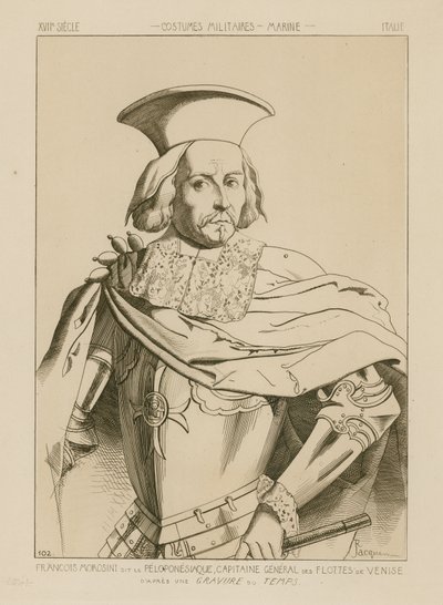 Francesco Morosini, kalt Peloponnesiaco, generalkaptein for Venezias flåter av Raphael Jacquemin