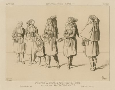Tyske nasjonaldrakter - hertugdømmet Sachsen-Altenburg (1815) av Raphael Jacquemin