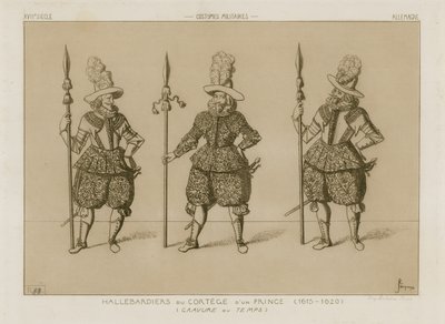Helleberdiere av en fyrstes kortege, 1615-1620 av Raphael Jacquemin
