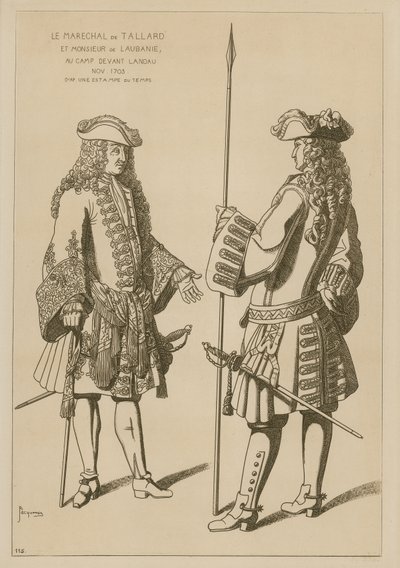 Marshal av Tallard og herr Laubanie i leiren før slaget ved Landau, november 1703 av Raphael Jacquemin