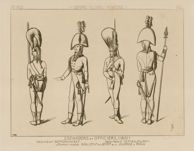 Russiske grenaderer og offiserer, 1801 av Raphael Jacquemin