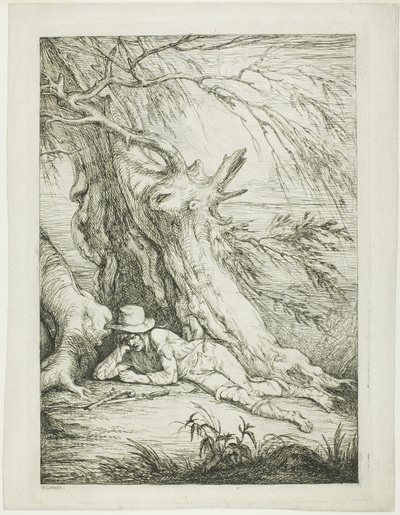 Brigand ligger under et tre av Raphael Lamar West