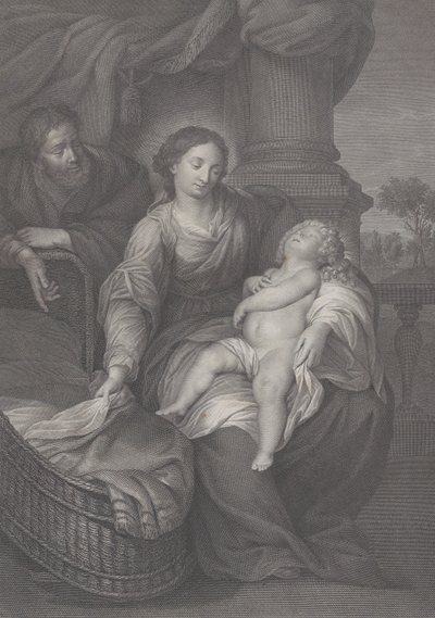 Den hellige familie, med Kristusbarnet sovende i Jomfruens fang, 1786 av Raphael Morghen