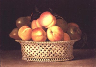 Bowl of Peaches (olje på lerret) av Raphaelle Peale