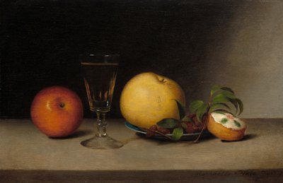 Stilleben med epler, sherry og tekake av Raphaelle Peale