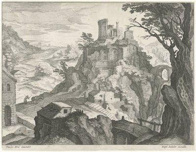 Landskap med Vesta-tempelet i Tivoli av Raphaël Sadeler (I) (attributed to)