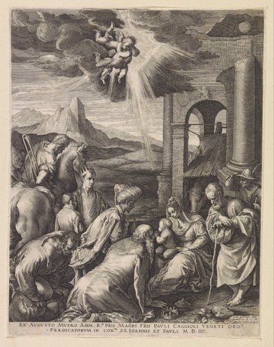 Tilbedelse av kongene av Raphaël Sadeler (I)