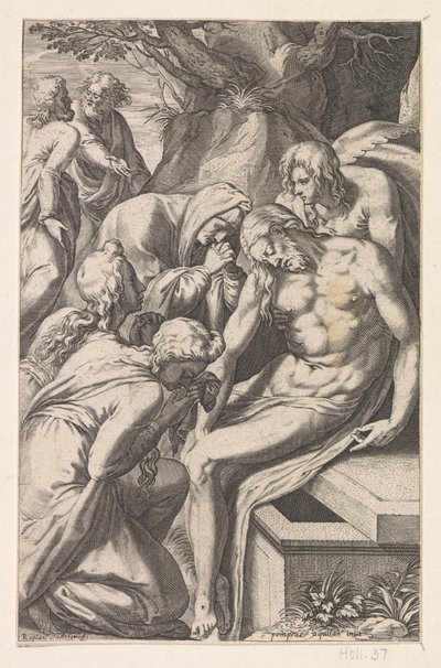 Beven og begravelse av Kristus av Raphaël Sadeler (I)