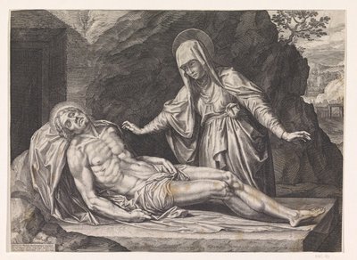 Maria med Kristi legeme av Raphaël Sadeler (I)
