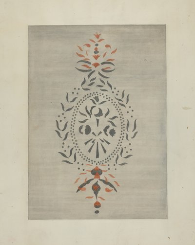 Detalj av stensilert vegg, ca. 1937. av Ray Holden