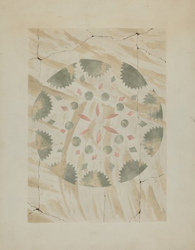Detalj av stensilert vegg, ca. 1937. av Ray Holden