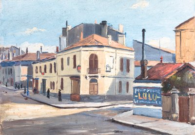 Rue à Bordeaux (olje på tre) av Raymond Bonnefon