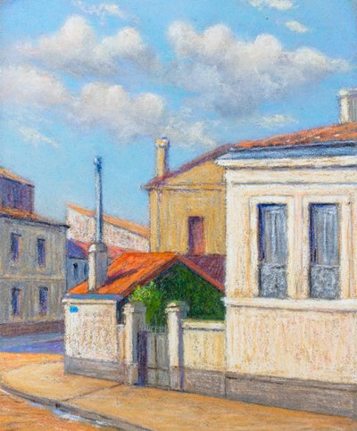 Rue a Bordeaux (pastell på papir) av Raymond Bonnefon