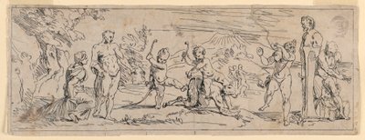 Barn som leker med en Satyr av Raymond Lafage