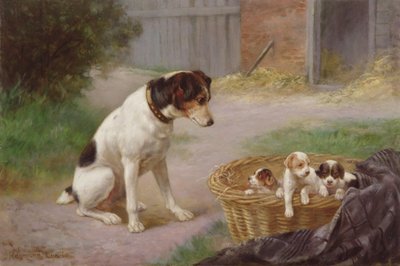 A Proud Mother, ca. 1910 (olje på lerret) av Raymonde Lynde
