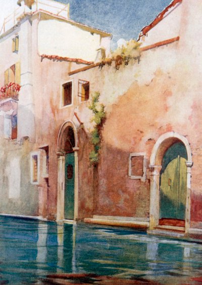 En sidekanal (fargelitografi) av Reginald Barratt