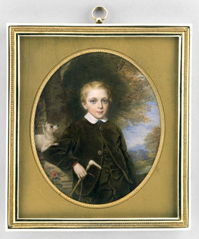 Portrait of a Boy, ca. 1865-80 (akvarell på elfenben, forgylt og glass) av Reginald Easton