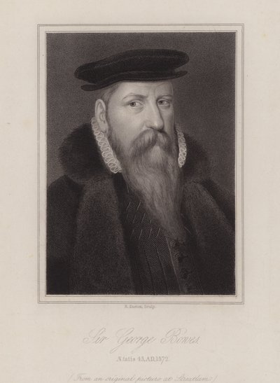 Sir George Bowes , engelsk soldat (gravering) av Reginald Easton