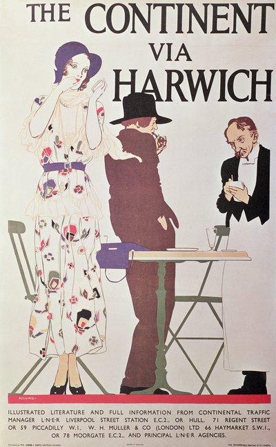 Kontinentet Via Harwich (plakat) av Reginald Edward Higgins