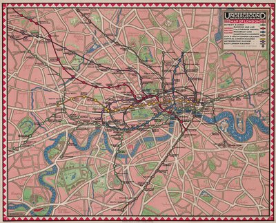 Underjordisk kart over London av Reginald Percy Gossop