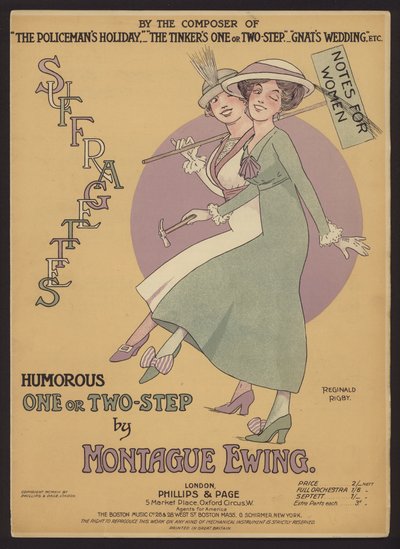 Humoristisk One or Two Step av Montague Ewing, noteomslag (farge litho) av Reginald Rigby