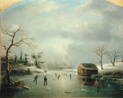 Skating Pond i Morristown, New Jersey (olje på lerret) av Regis Francis Gignoux
