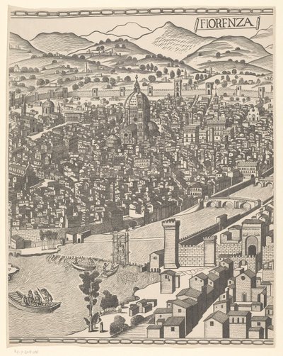Utsikt over Firenze (midtdel) Fiorenza (tittel på objekt) av Reichsdruckerei