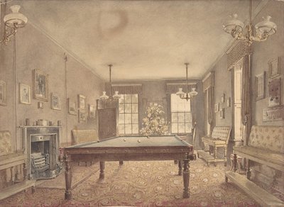Interiøret i biljardrommet på Lupton House, Devonshire, designet av George..., 1838. av Reid Turner