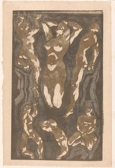 Komposisjon med seks menneskefigurer av Reijer Stolk (signed by artist)