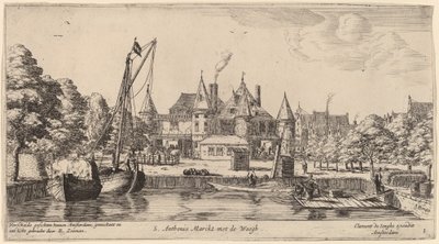Nieuwmarkt med St. Anthonis Waag (S. Anthonis Markt med Waegh) av Reinier Nooms, called Zeeman