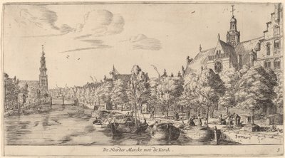 Noordenmarkt med Noorden Kerk (De Noorder Marckt met de Kerck) av Reinier Nooms, called Zeeman