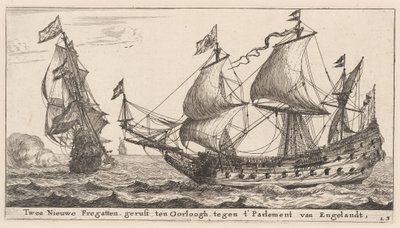 To nederlandske fregatter av Reinier Nooms, called Zeeman
