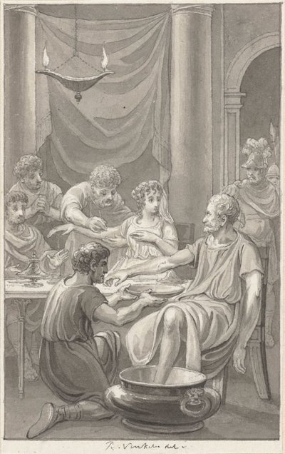 Selvmordet til Seneca og hans kone av Reinier Vinkeles (I)
