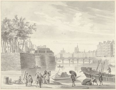 Utsikt over Pont Rouge, Paris av Reinier Vinkeles (I)