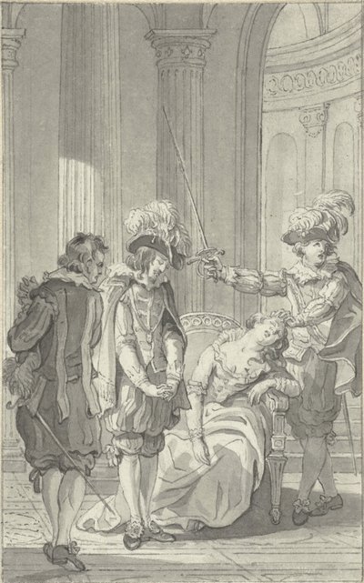 Illustrasjon til stykket Ines de Castro av Rhijnvis Feith av Reinier Vinkeles (I)