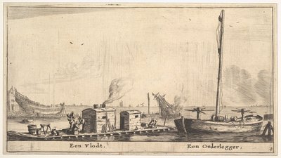 En flåte og en underlegger, 1600-tallet. av Reinier Zeeman