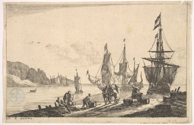Bukt med seilfartøy, 1600-tallet. av Reinier Zeeman