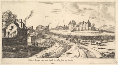 Inngang til forstaden Saint Marceau nær Paris, 1600-tallet. av Reinier Zeeman