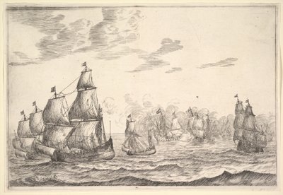 Sjøkampscene, 1600-tallet. av Reinier Zeeman