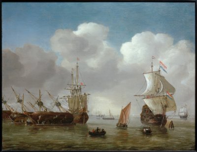 Nederlandsk havnescene av Reinier Zeeman